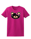 Kyu-T Head - Night Beartholomea Girl Teddy Bear Womens Dark T-Shirt-TooLoud-Hot-Pink-Small-Davson Sales