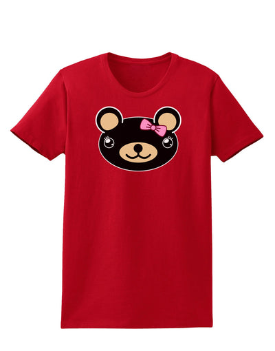 Kyu-T Head - Night Beartholomea Girl Teddy Bear Womens Dark T-Shirt-TooLoud-Red-X-Small-Davson Sales