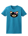 Kyu-T Head - Night Beartholomea Girl Teddy Bear Womens Dark T-Shirt-TooLoud-Turquoise-X-Small-Davson Sales