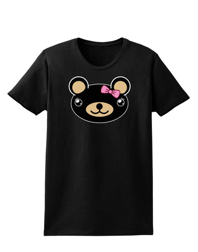 Kyu-T Head - Night Beartholomea Girl Teddy Bear Womens Dark T-Shirt-TooLoud-Black-X-Small-Davson Sales