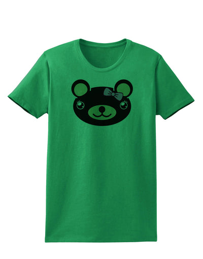 Kyu-T Head - Night Beartholomea Girl Teddy Bear Womens T-Shirt-Womens T-Shirt-TooLoud-Kelly-Green-X-Small-Davson Sales