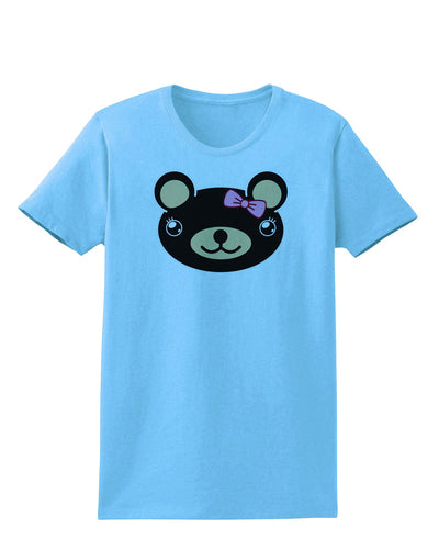 Kyu-T Head - Night Beartholomea Girl Teddy Bear Womens T-Shirt-Womens T-Shirt-TooLoud-Aquatic-Blue-X-Small-Davson Sales