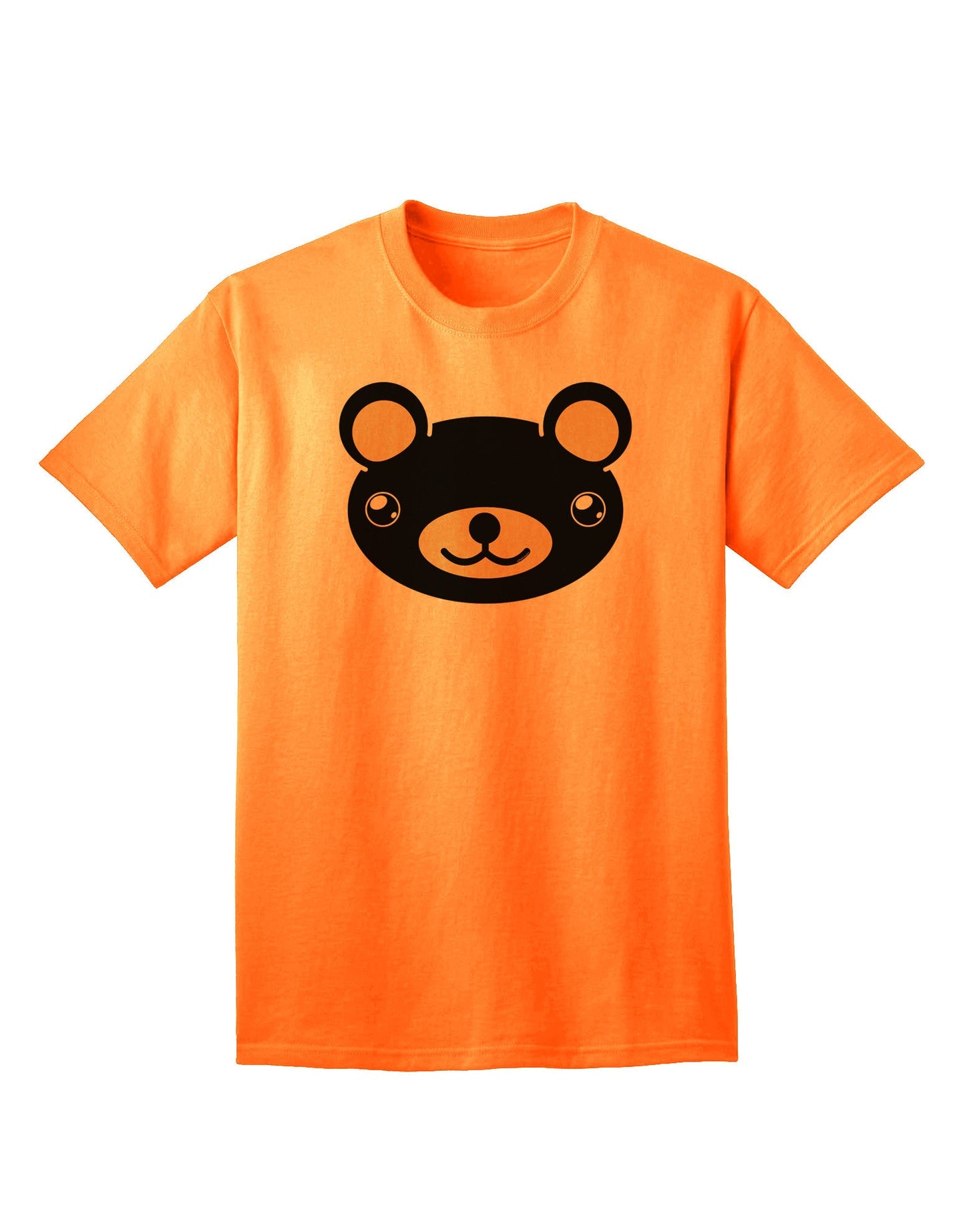 Kyu-T Head - Night Beartholomew: Premium Adult Teddy Bear T-Shirt Collection-Mens T-shirts-TooLoud-Neon-Orange-Small-Davson Sales