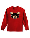 Kyu-T Head - Night Beartholomew Teddy Bear Adult Long Sleeve Dark T-Shirt-TooLoud-Red-Small-Davson Sales