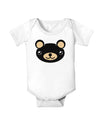 Kyu-T Head - Night Beartholomew Teddy Bear Baby Romper Bodysuit-Baby Romper-TooLoud-White-06-Months-Davson Sales