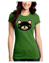 Kyu-T Head - Night Beartholomew Teddy Bear Juniors Crew Dark T-Shirt-T-Shirts Juniors Tops-TooLoud-Kiwi-Green-Juniors Fitted Small-Davson Sales