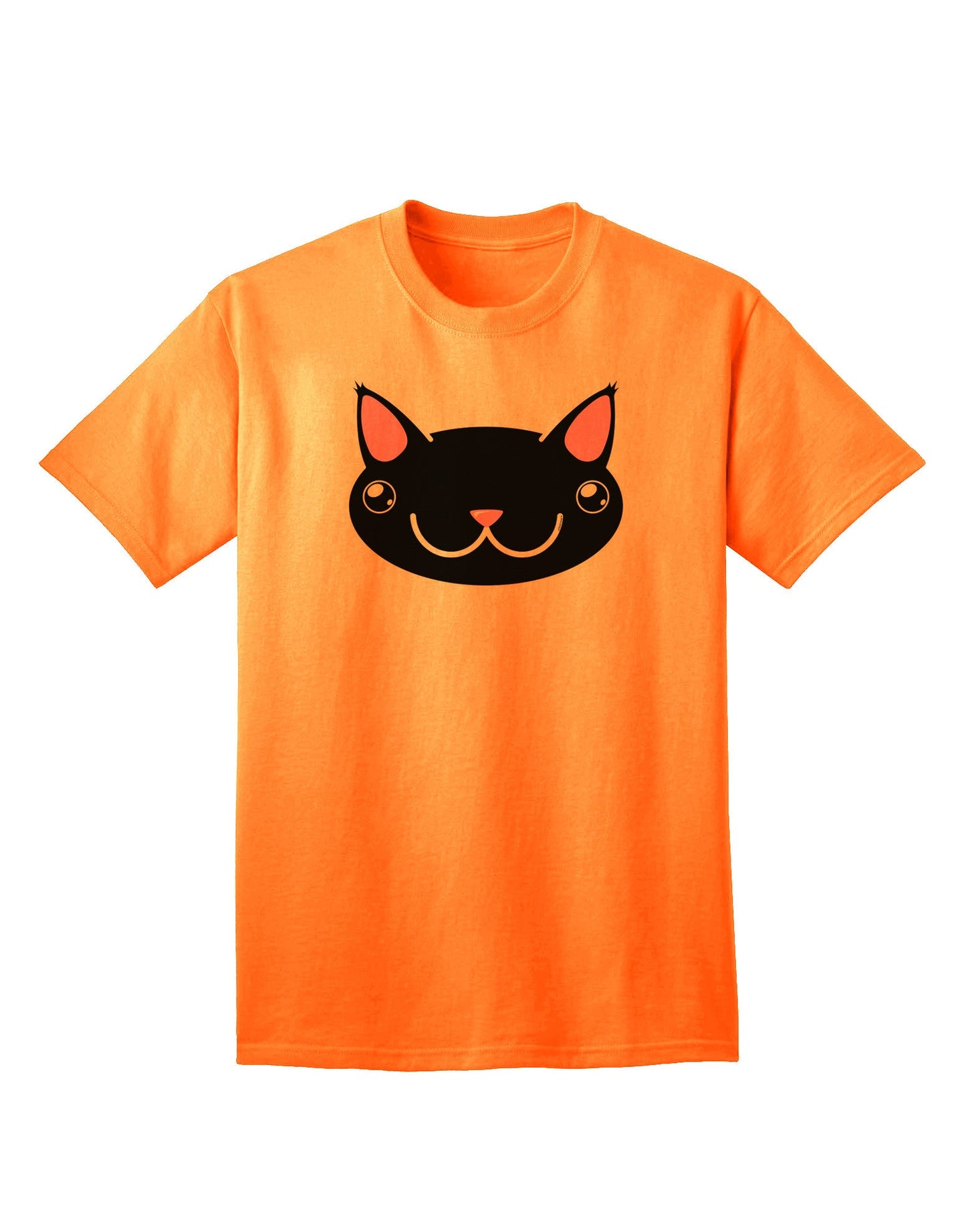 Kyu-T Head - Night Kawa: Premium Adult T-Shirt Featuring Adorable Critter Design-Mens T-shirts-TooLoud-Neon-Orange-Small-Davson Sales