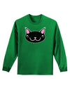 Kyu-T Head - Night Kawa the Cute Critter Adult Long Sleeve Dark T-Shirt-TooLoud-Kelly-Green-Small-Davson Sales