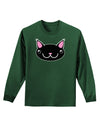 Kyu-T Head - Night Kawa the Cute Critter Adult Long Sleeve Dark T-Shirt-TooLoud-Dark-Green-Small-Davson Sales