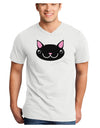 Kyu-T Head - Night Kawa the Cute Critter Adult V-Neck T-shirt-Mens V-Neck T-Shirt-TooLoud-White-Small-Davson Sales