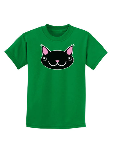 Kyu-T Head - Night Kawa the Cute Critter Childrens Dark T-Shirt-Childrens T-Shirt-TooLoud-Kelly-Green-X-Small-Davson Sales