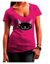 Kyu-T Head - Night Kawa the Cute Critter Juniors V-Neck Dark T-Shirt-Womens V-Neck T-Shirts-TooLoud-Hot-Pink-Small-Davson Sales