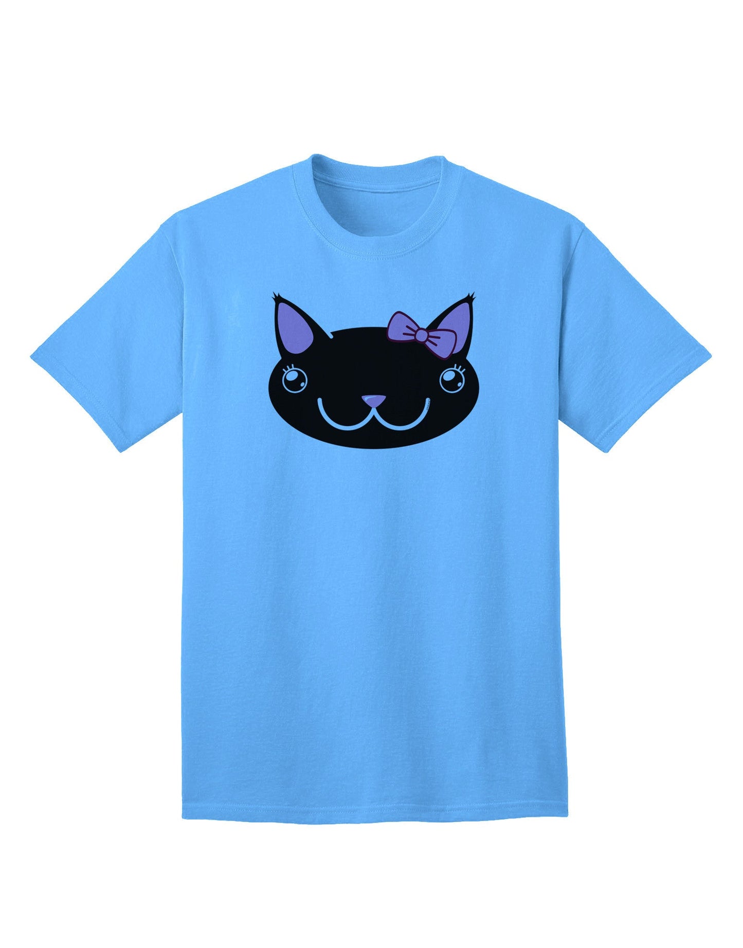 Kyu-T Head - Night Kawaia: Premium Adult T-Shirt Featuring the Adorable Girl Critter Design-Mens T-shirts-TooLoud-Aquatic-Blue-Small-Davson Sales