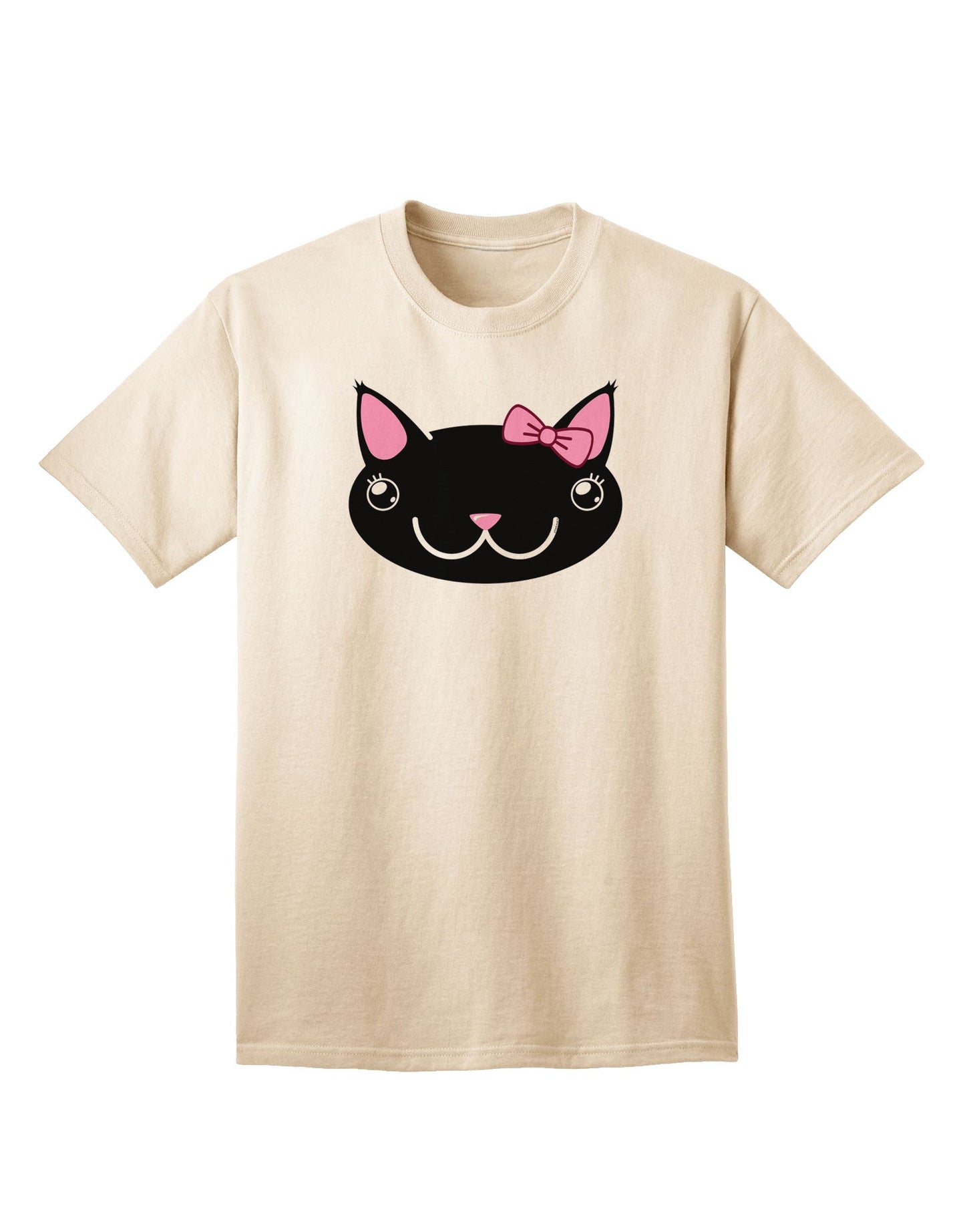 Kyu-T Head - Night Kawaia: Premium Adult T-Shirt Featuring the Adorable Girl Critter Design-Mens T-shirts-TooLoud-Natural-Small-Davson Sales