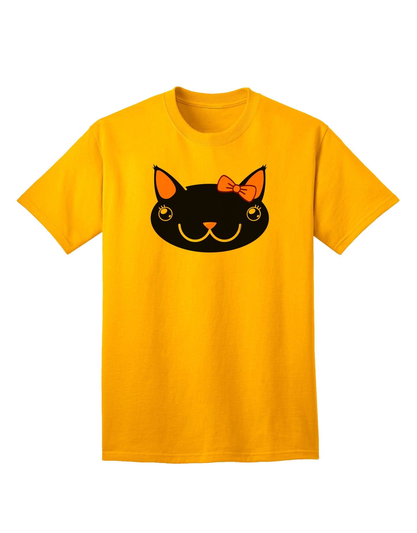 Kyu-T Head - Night Kawaia: Premium Adult T-Shirt Featuring the Adorable Girl Critter Design-Mens T-shirts-TooLoud-Gold-Small-Davson Sales