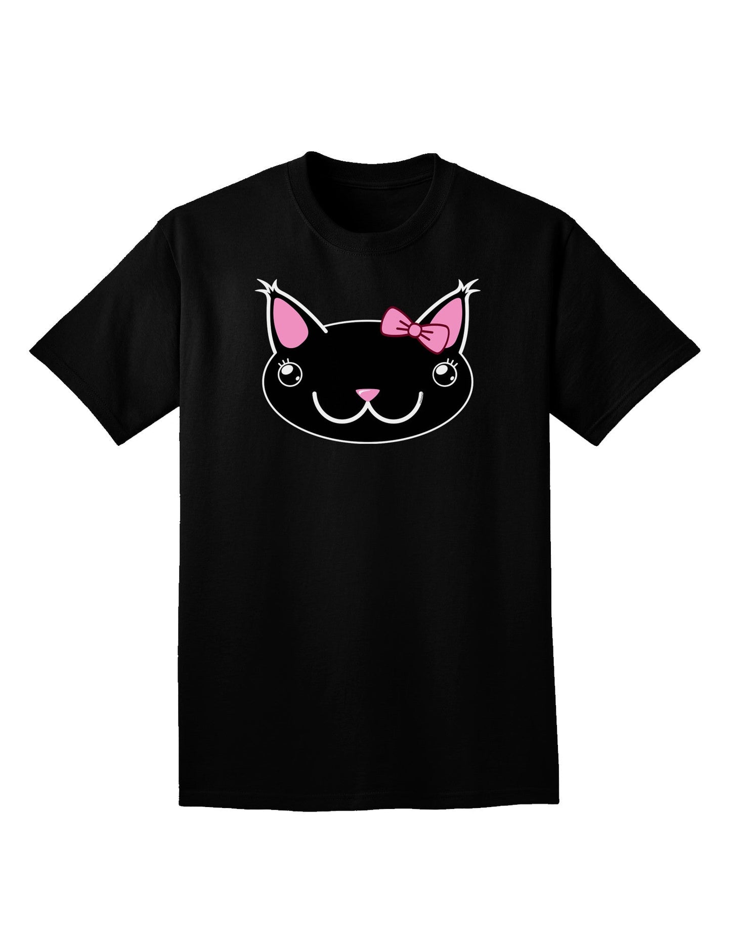 Kyu-T Head - Night Kawaia the Cute Girl Critter Adult Dark V-Neck T-Shirt-Mens V-Neck T-Shirt-TooLoud-Black-Small-Davson Sales