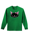 Kyu-T Head - Night Kawaia the Cute Girl Critter Adult Long Sleeve Dark T-Shirt-TooLoud-Kelly-Green-Small-Davson Sales