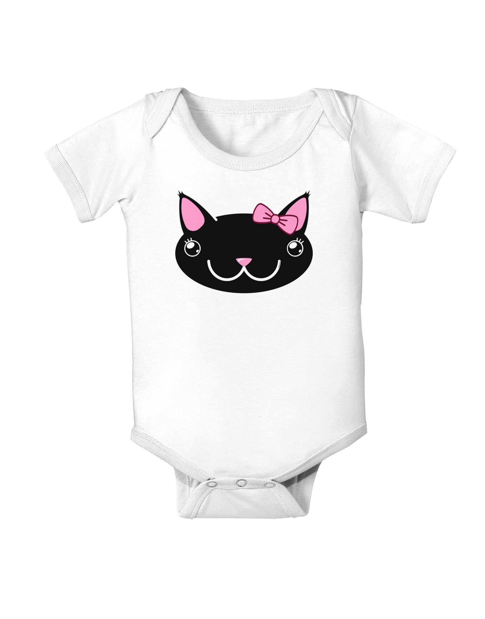 Kyu-T Head - Night Kawaia the Cute Girl Critter Baby Romper Bodysuit-Baby Romper-TooLoud-White-06-Months-Davson Sales