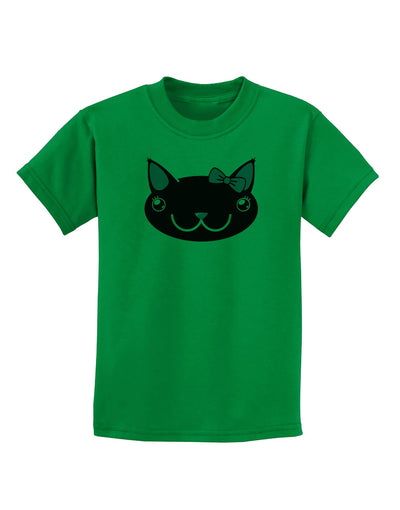 Kyu-T Head - Night Kawaia the Cute Girl Critter Childrens T-Shirt-Childrens T-Shirt-TooLoud-Kelly-Green-X-Small-Davson Sales