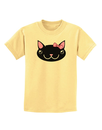 Kyu-T Head - Night Kawaia the Cute Girl Critter Childrens T-Shirt-Childrens T-Shirt-TooLoud-Daffodil-Yellow-X-Small-Davson Sales