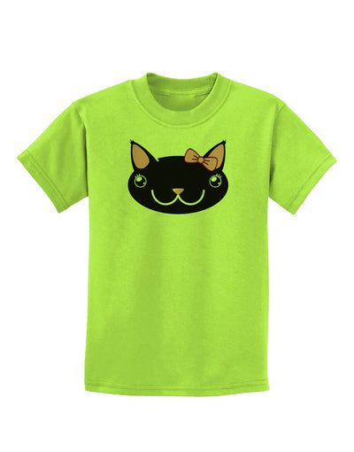 Kyu-T Head - Night Kawaia the Cute Girl Critter Childrens T-Shirt-Childrens T-Shirt-TooLoud-Lime-Green-X-Small-Davson Sales