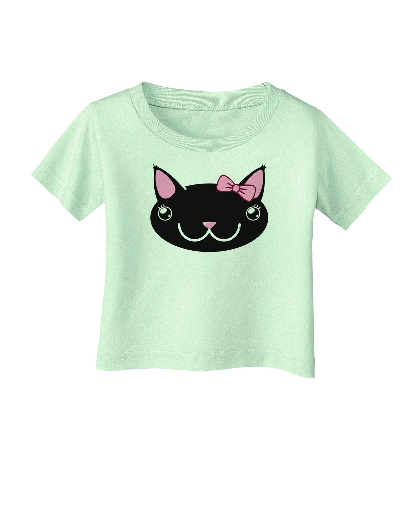 Kyu-T Head - Night Kawaia the Cute Girl Critter Infant T-Shirt-Infant T-Shirt-TooLoud-Light-Green-06-Months-Davson Sales