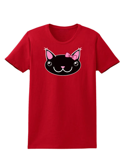 Kyu-T Head - Night Kawaia the Cute Girl Critter Womens Dark T-Shirt-TooLoud-Red-X-Small-Davson Sales