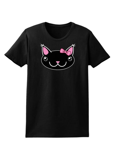 Kyu-T Head - Night Kawaia the Cute Girl Critter Womens Dark T-Shirt-TooLoud-Black-X-Small-Davson Sales