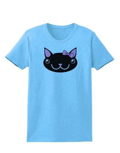 Kyu-T Head - Night Kawaia the Cute Girl Critter Womens T-Shirt-Womens T-Shirt-TooLoud-Aquatic-Blue-X-Small-Davson Sales