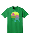 LA Beach Silhouette Letters Adult Dark T-Shirt-Mens T-Shirt-TooLoud-Kelly-Green-Small-Davson Sales