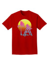 LA Beach Silhouette Letters Adult Dark T-Shirt-Mens T-Shirt-TooLoud-Red-Small-Davson Sales