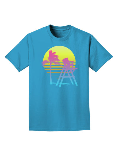 LA Beach Silhouette Letters Adult Dark T-Shirt-Mens T-Shirt-TooLoud-Turquoise-Small-Davson Sales