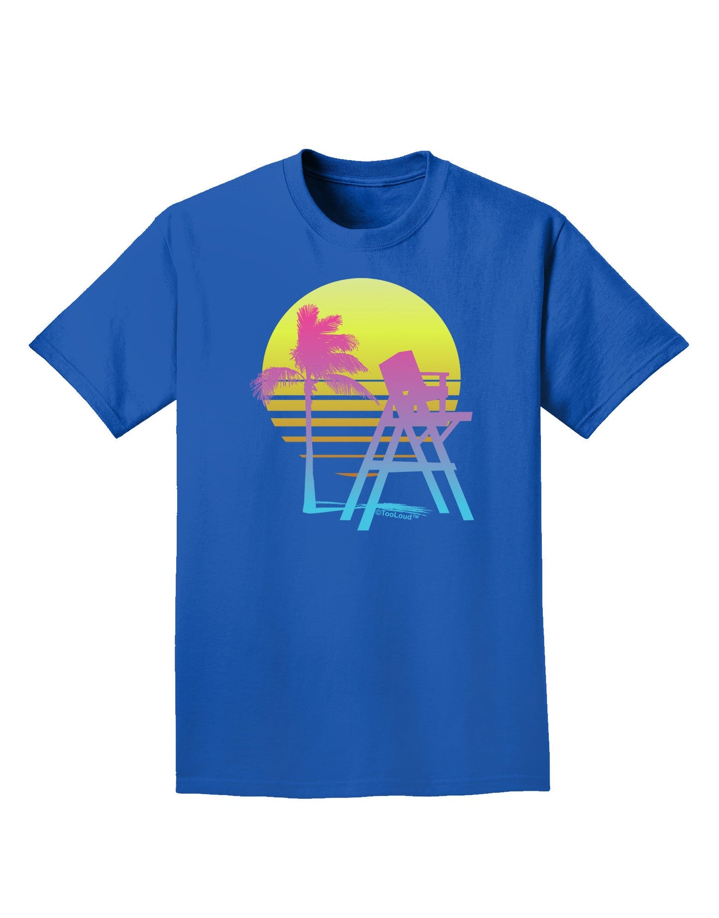 LA Beach Silhouette Letters Adult Dark T-Shirt-Mens T-Shirt-TooLoud-Royal-Blue-Small-Davson Sales