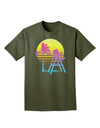 LA Beach Silhouette Letters Adult Dark T-Shirt-Mens T-Shirt-TooLoud-Military-Green-Small-Davson Sales