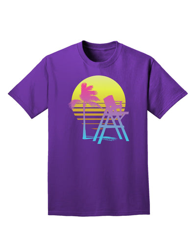 LA Beach Silhouette Letters Adult Dark T-Shirt-Mens T-Shirt-TooLoud-Purple-Small-Davson Sales