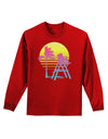 LA Beach Silhouette Letters Adult Long Sleeve Dark T-Shirt-TooLoud-Red-Small-Davson Sales