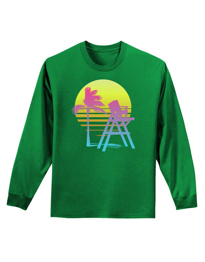 LA Beach Silhouette Letters Adult Long Sleeve Dark T-Shirt-TooLoud-Kelly-Green-Small-Davson Sales