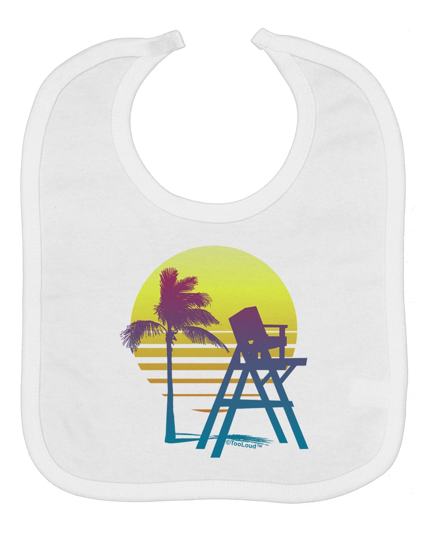 LA Beach Silhouette Letters Baby Bib