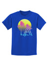 LA Beach Silhouette Letters Childrens Dark T-Shirt-Childrens T-Shirt-TooLoud-Royal-Blue-X-Small-Davson Sales