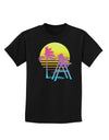 LA Beach Silhouette Letters Childrens Dark T-Shirt-Childrens T-Shirt-TooLoud-Black-X-Small-Davson Sales