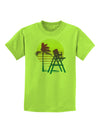 LA Beach Silhouette Letters Childrens T-Shirt-Childrens T-Shirt-TooLoud-Lime-Green-X-Small-Davson Sales