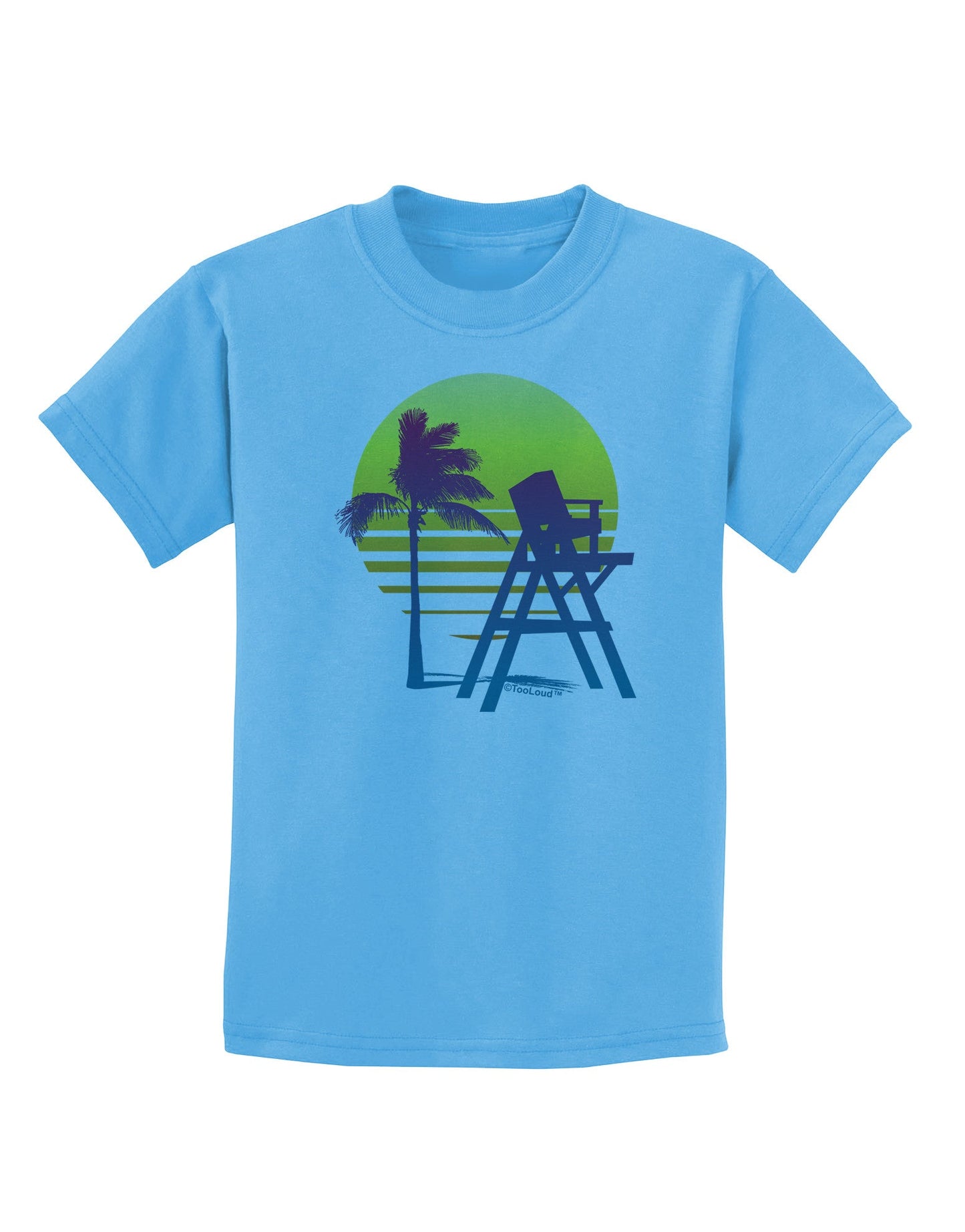 LA Beach Silhouette Letters Childrens T-Shirt-Childrens T-Shirt-TooLoud-Aquatic-Blue-X-Small-Davson Sales