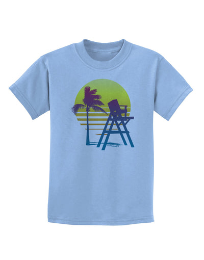 LA Beach Silhouette Letters Childrens T-Shirt-Childrens T-Shirt-TooLoud-Light-Blue-X-Small-Davson Sales