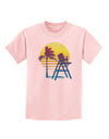 LA Beach Silhouette Letters Childrens T-Shirt-Childrens T-Shirt-TooLoud-PalePink-X-Small-Davson Sales