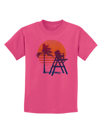 LA Beach Silhouette Letters Childrens T-Shirt-Childrens T-Shirt-TooLoud-Sangria-X-Small-Davson Sales