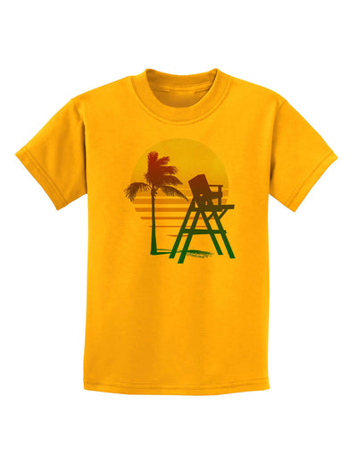 LA Beach Silhouette Letters Childrens T-Shirt-Childrens T-Shirt-TooLoud-Gold-X-Small-Davson Sales