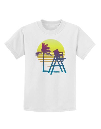 LA Beach Silhouette Letters Childrens T-Shirt-Childrens T-Shirt-TooLoud-White-X-Small-Davson Sales