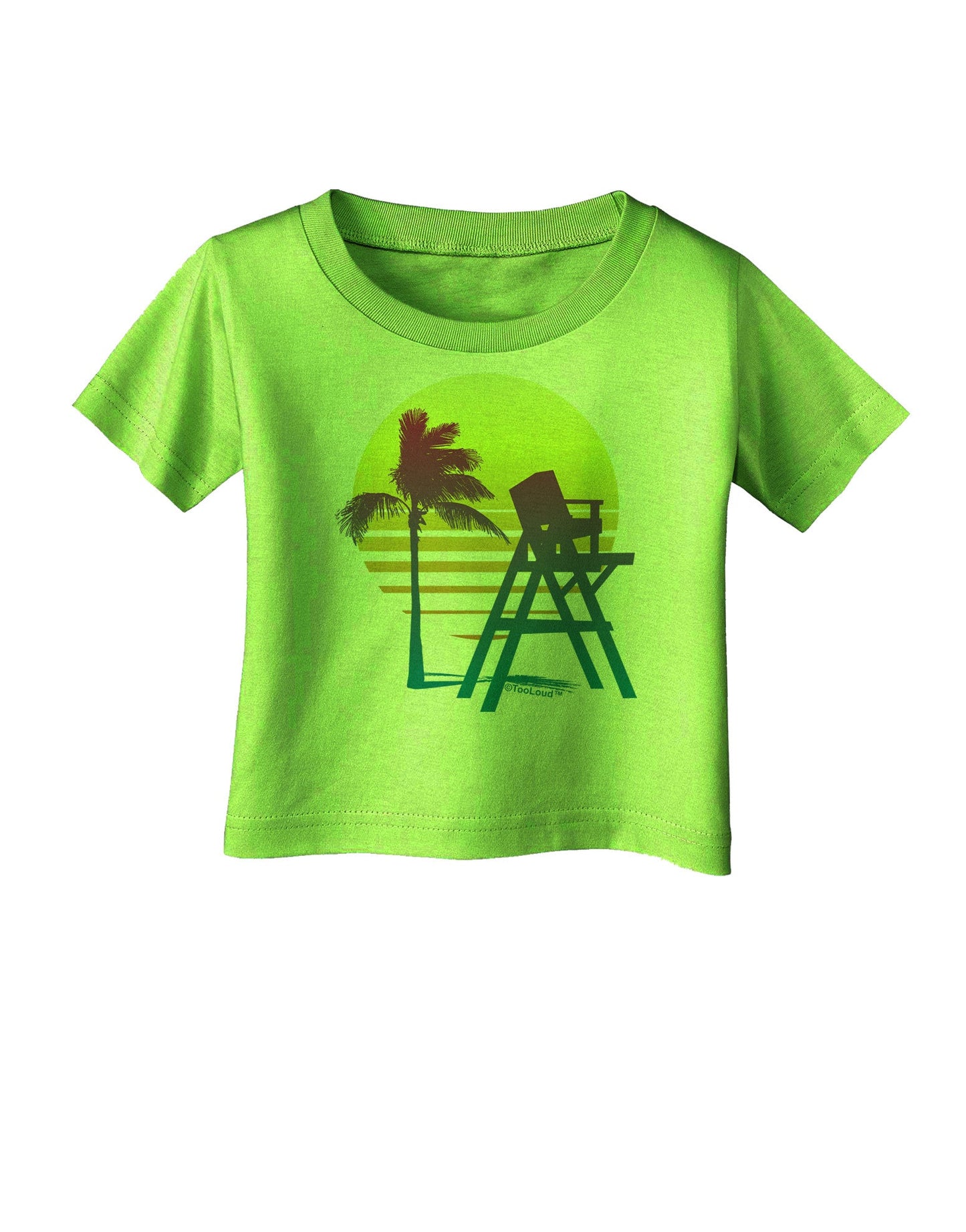 LA Beach Silhouette Letters Infant T-Shirt-Infant T-Shirt-TooLoud-Lime-Green-06-Months-Davson Sales