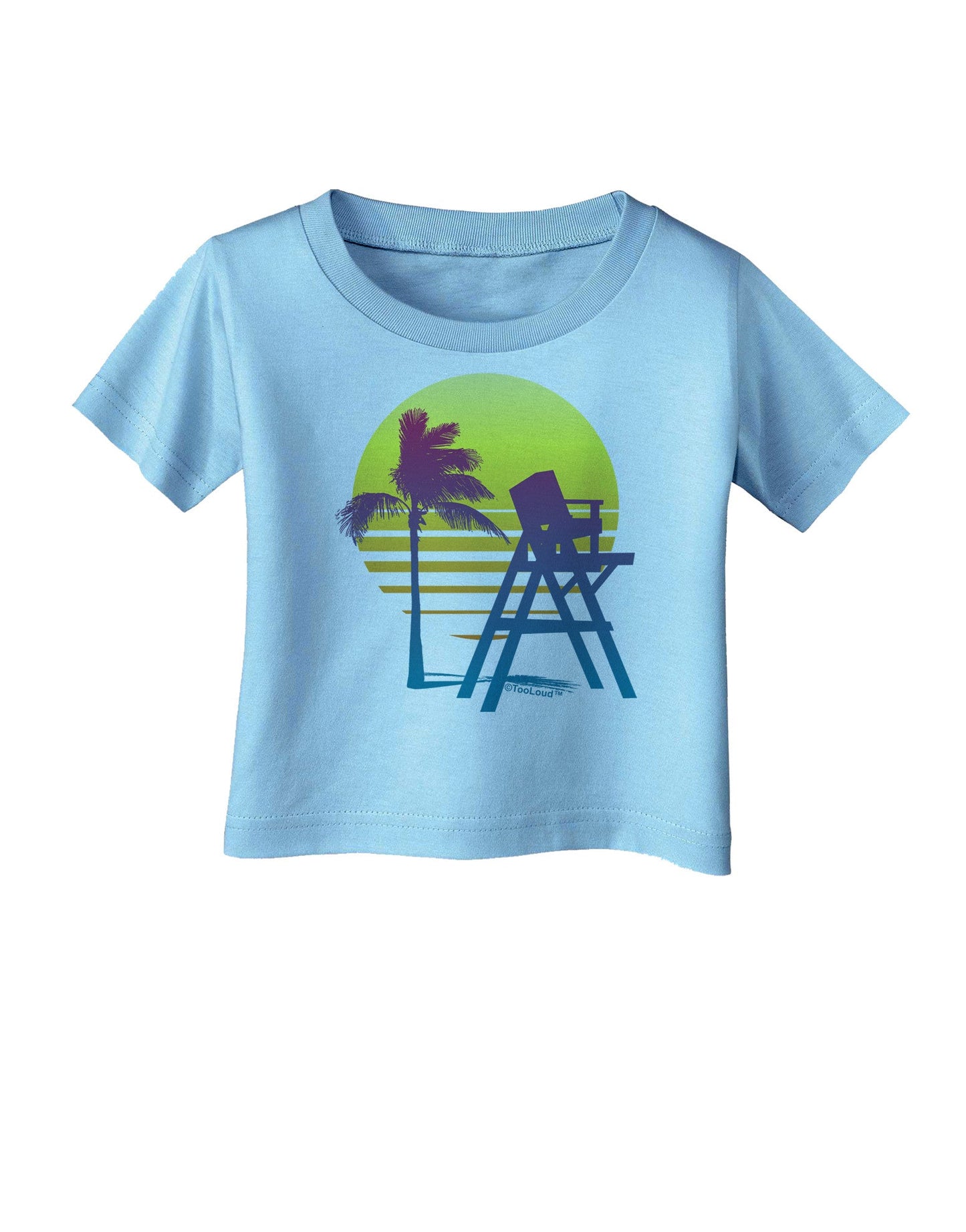 LA Beach Silhouette Letters Infant T-Shirt-Infant T-Shirt-TooLoud-Aquatic-Blue-06-Months-Davson Sales