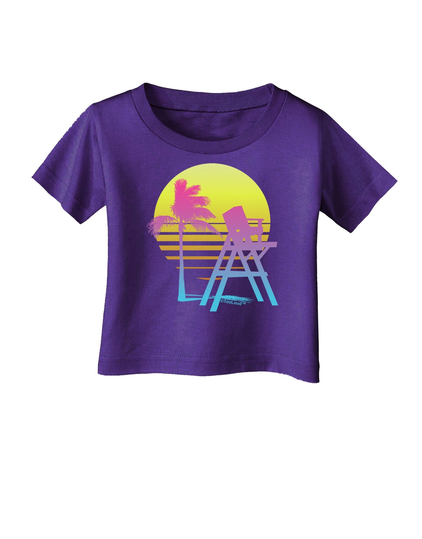 LA Beach Silhouette Letters Infant T-Shirt Dark-Infant T-Shirt-TooLoud-Purple-06-Months-Davson Sales